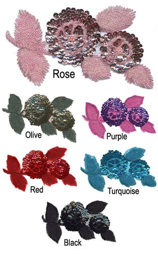 #AP3 Mirrored Sequined Flower Applique